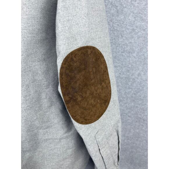 J Crew Shirt Men's L Gray Long Sleeve Button Down Elbow Pads Canvas Casual - Picture 6 of 10